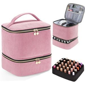 Corduroy Nail Polish Organizer And Nail Lamp Case, Nail Kit Organizer Holds 30🐰
